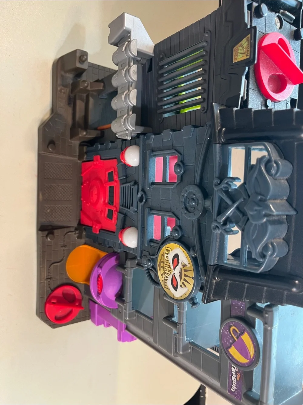 Gotham City Playset Kids Toy - Gray with Red & Purple Accents